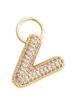 Canvas Jewelry 26 27244CHx Letter Pave Initial Charm in Shiny Gold