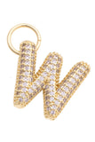 Canvas Jewelry 26 27244CHx Letter Pave Initial Charm in Shiny Gold