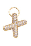 Canvas Jewelry 26 27244CHx Letter Pave Initial Charm in Shiny Gold
