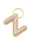 Canvas Jewelry 26 27244CHx Letter Pave Initial Charm in Shiny Gold