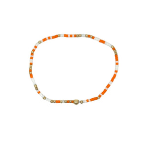 ENEWTON DESIGN ED BGDHOPUNWORAWHI GAMEDAY HOPE UNWRITTEN BRACELET - ORANGE - WHITE