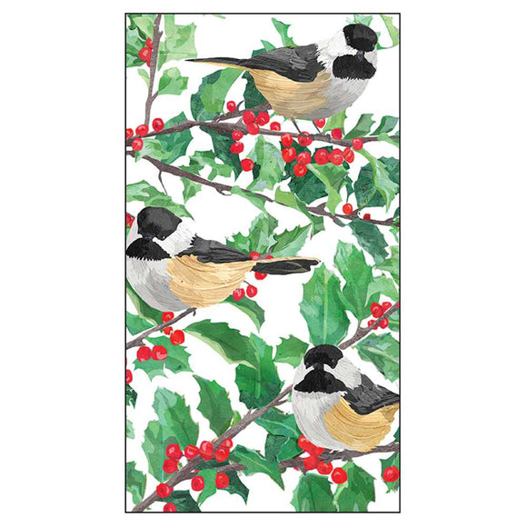 Paperproducts Design PD 3413065 Yuletide Chickadees Guest Towel