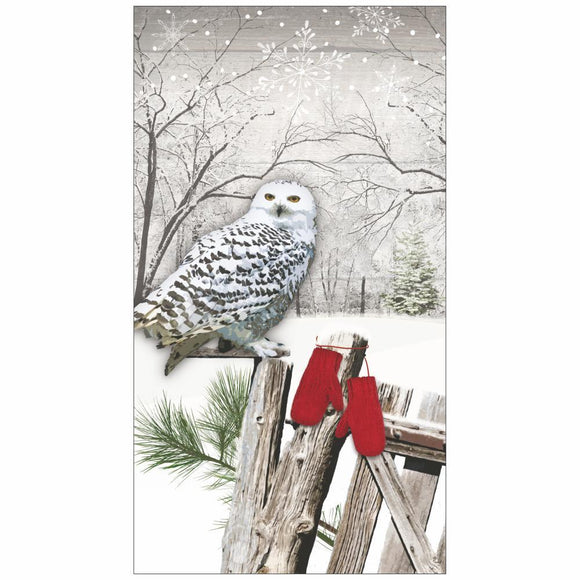 Paperproducts Design PD 3414195 Wintery Owl Guest Towel