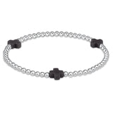 eNewton Design 26 BSC3SSxx Signature Cross 3mm Sterling Bracelet - 2 Styles