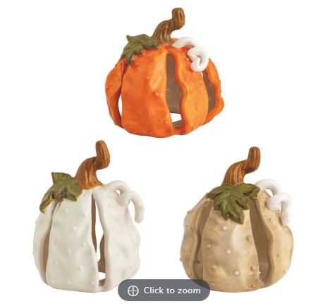 Mud Pie MP 40030494x Stoneware Pumpkin Sitters - 3 Sizes/Styles