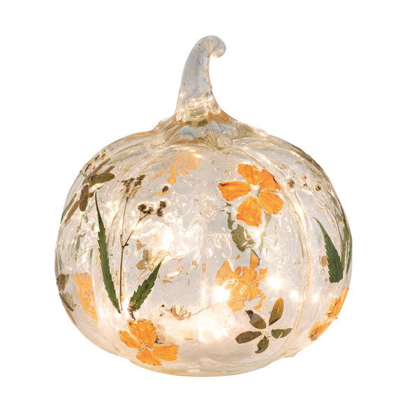 Mud Pie MP 40030496x Gather LED Glass Pumpkins - 2 Sizes
