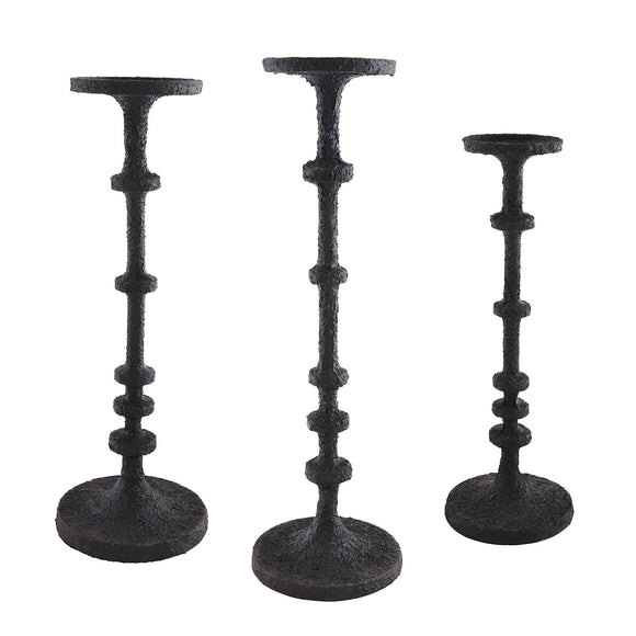 Mud Pie MP 40960049 Black Metal Candlestick