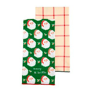 Mud Pie MP 42170136R Santa Repeat Classic Christmas Towel