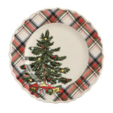 Mud Pie MP 42200206x Christmas Tartan Rim Salad Plate - 4 styles