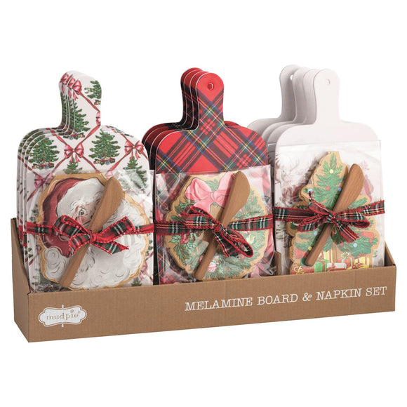 Mud Pie MP 42210188x Classic Xmas Melamine Board Set - 3 Styles