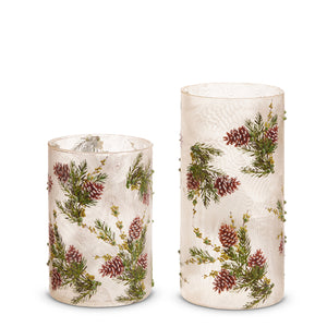 RAZ IMPORTS RZ 4424583 8" EVERGREEN & PINECONE CONTAINERS SET OF 2