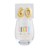 Mud Pie 26 446001xx Wine Glass & Candle Birthday Set