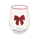 Mud Pie MP 44600137x Christmas Beaded Wine Glass - 3 Styles