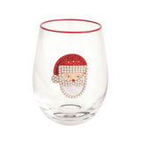 Mud Pie MP 44600137x Christmas Beaded Wine Glass - 3 Styles