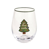 Mud Pie MP 44600137x Christmas Beaded Wine Glass - 3 Styles