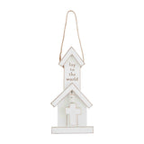 Mud Pie MP 46700316x Hand-painted Wood Church Ornament - 3 Styles