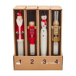 MUD PIE MP 49800255 CHRISTMAS FIGURAL TAPERS