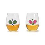 Two's Company TC 54429-20x Pickleball Stemless Wine Glass - 2 Colors