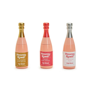 Two's Company TC 54476x Hooray Rose! Champagne Bottle Lip Gloss -3 Scents