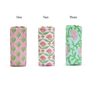 Two's Company TC 54506-20x Floral Block Print Standing Triangular Weighted Eyeglasses / Accessory Holder - 3 Patterns