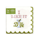 Two's Company TC 55192 I Like it Dirty 3-Ply Paper Cocktail Napkin with Scalloped Edge (30 napkins)