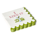 Two's Company TC 55192 I Like it Dirty 3-Ply Paper Cocktail Napkin with Scalloped Edge (30 napkins)