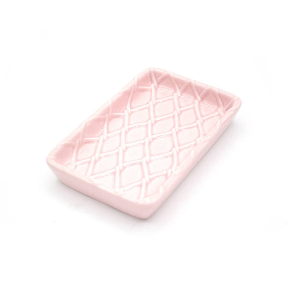 8 Oak Lane 8OL EN244TXT-P Pink Textured Soap Dish