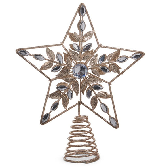 Raz Imports RZ 4513580 Clear Jeweled Star Tree Topper 10.5in