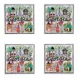 Glory Haus 26 64183814 State of Georgia Icon Acrylic Coaster Set/4