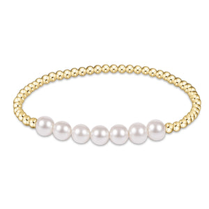 ENEWTON DESIGN ED BCLG3BEBLPE6 CLASSIC GOLD BEADED BLISS 3MM BEAD BRACELET - 6MM PEARL