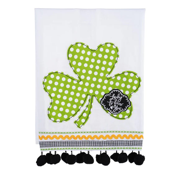 Glory Haus GH 70130527 Lucky to Know You Shamrock Tea Towel