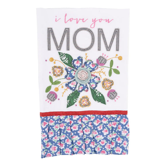 Glory Haus GH 70150534 Flower I Love You Mom Tea Towel