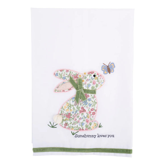Glory Haus GH 70160504 Floral Somebunny Loves You Tea Towel