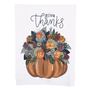 Glory Haus GH 70163402 Give Thanks Pumpkin Tea Towel