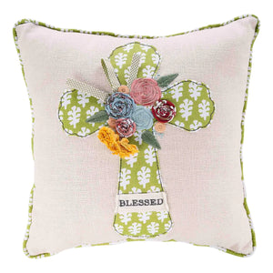 Glory Haus GH 72140511 Cross Blessed Flower Pillow