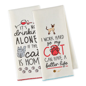 DESIGN IMPORTS DI 755289 KITTEN AROUND DISHTOWELS MIXED