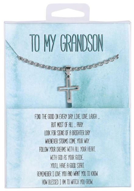 Dicksons Gifts DG 35-8075 Necklace To My Grandson Cross W/Cutout