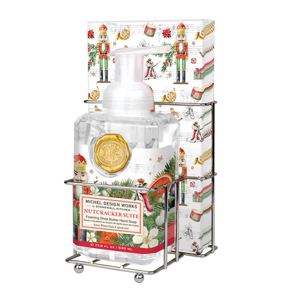 MICHEL DESIGN WORKS MDW 809426 NUTCRACKER SUITE FOAMING SOAP & NAPKIN SET