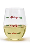 Two's Company TC 81911-20 Merriest Stemless Wine Glasses With 2 Assorted Designs