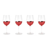 Two's Company TC 82075 Red Hot Faceted Wine Glasses 16oz