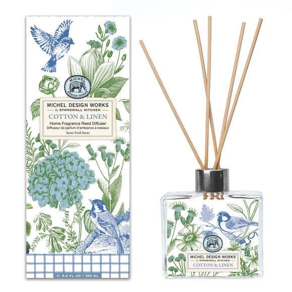 MICHEL DESIGN WORKS MDW 823417 COTTON & LINEN HOME FRAGRANCE REED DIFFUSER