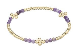 Enewton Design ED BSCGBLP25AM Signature Cross Gold Bliss Pattern 2.5MM Bead Bracelet - Amethyst