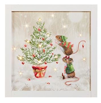 Raz Imports RZ 4516604x A Very Mouse Christmas Lit Print, 14in - 2 Styles