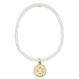 eNewton Design 26 BCLPE3SCG Classic Pearl 3mm Bracelet - Signature Cross - 3 Styles