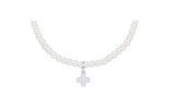 eNewton Design 26 BCLPE3SCG Classic Pearl 3mm Bracelet - Signature Cross - 3 Styles