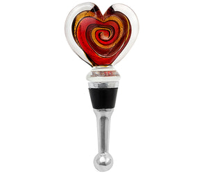 Gift Essentials GE BS-154 GLASS VERONA-HEART BOTTLE STOPPER