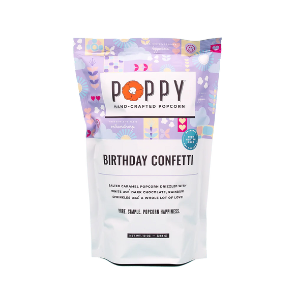 Poppy Handcrafted Popcorn PHP Birthday Confetti Market Bag Case
