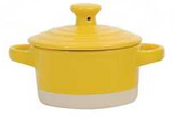 Creative Co-Op CCOP DA4211A  Round Stoneware Mini Baker w/ Lid 3-1/4"