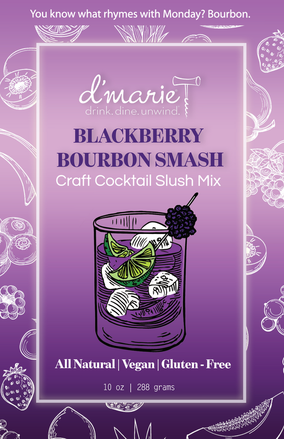 d'Marie Inc DI CC02 Blackberry Bourbon Smash Cocktail Slush Mix 10oz