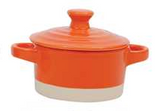 Creative Co-Op CCOP DA4211A  Round Stoneware Mini Baker w/ Lid 3-1/4"